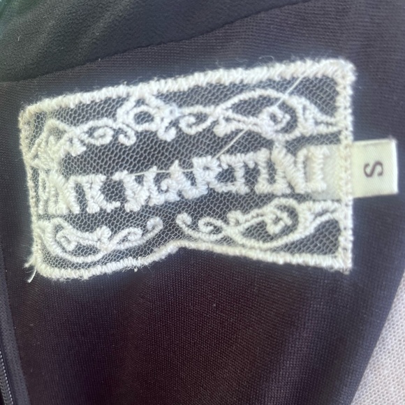 PINK MARTINI COLOR BLOCK DRESS WOMENS SMALL BLACK & MUSTARD YELLOW - Picture 9 of 9